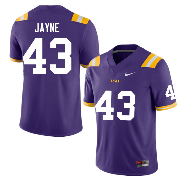 Men #43 Matt Jayne LSU Tigers College Football Jerseys Sale-Purple